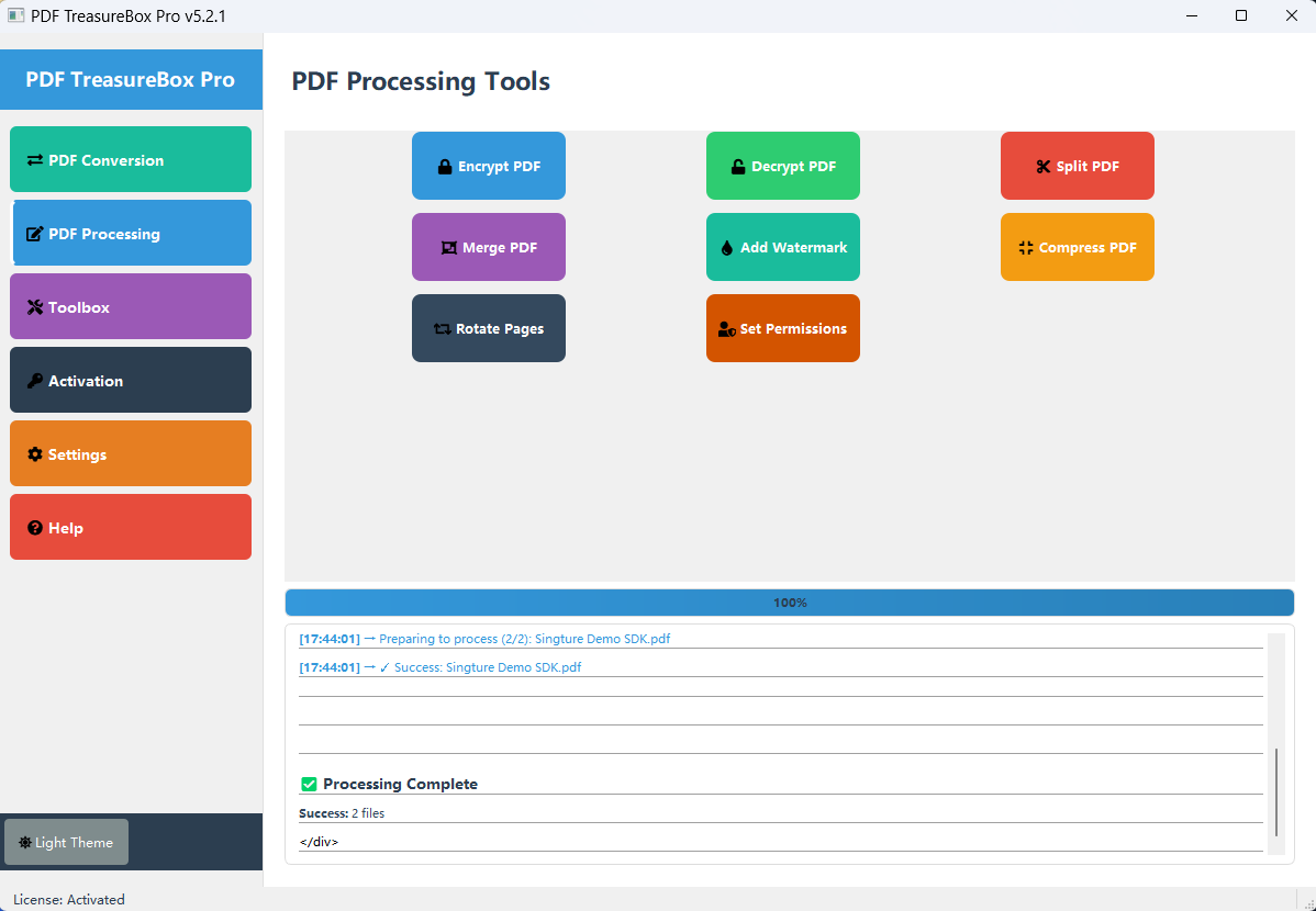 PDF TreasureBox Pro security and encryption features