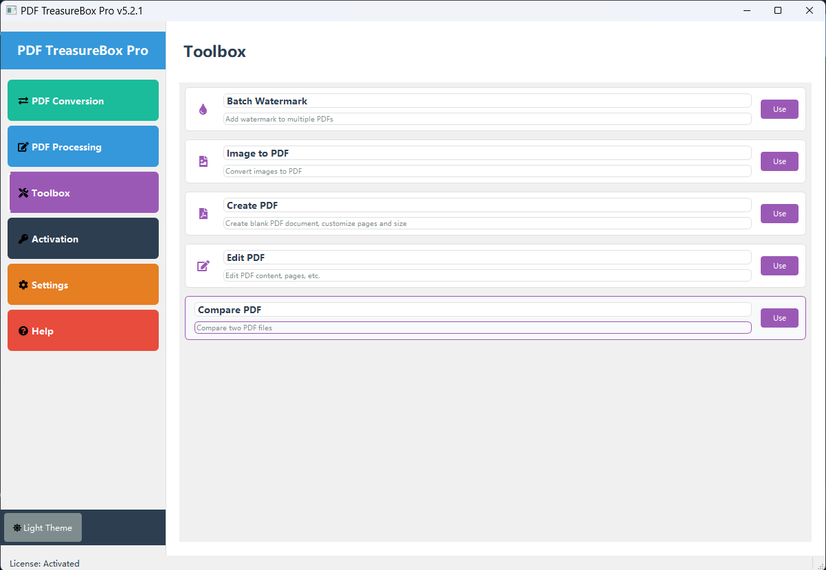 PDF TreasureBox Pro batch processing multiple PDF files